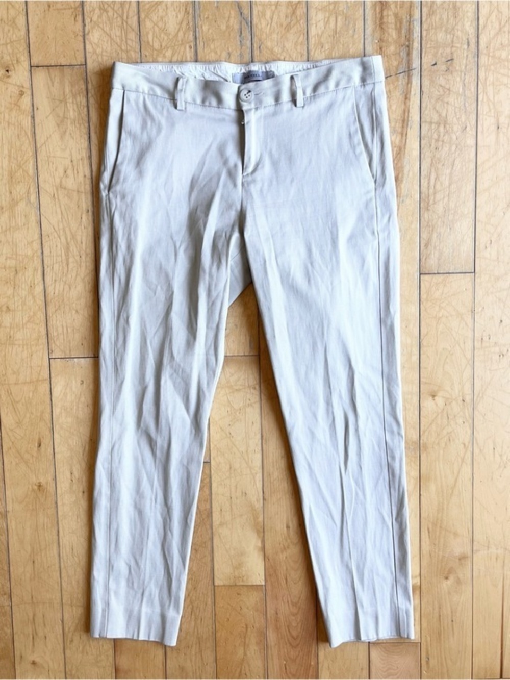 Marella Tailored Cotton Blend Ivory Trousers Size 8